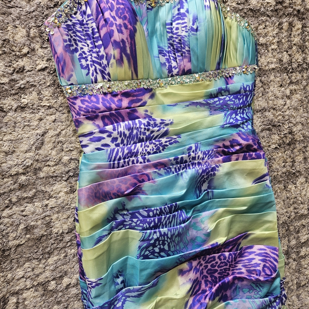 Mori Lee Prom Dress Mermaid Floor Length Corset Back Beaded Formal Gown Size 5/6 - Picture 2 of 12